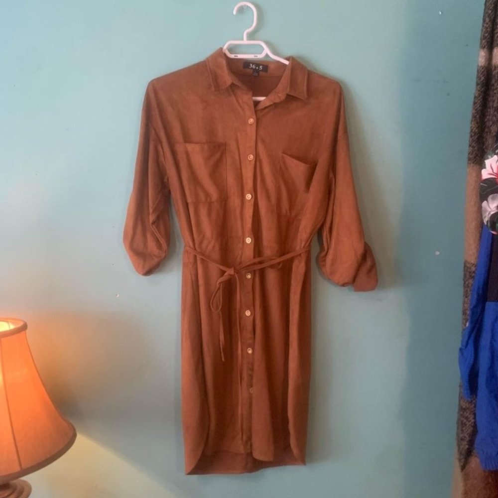 FAUX SUEDE DRESS
